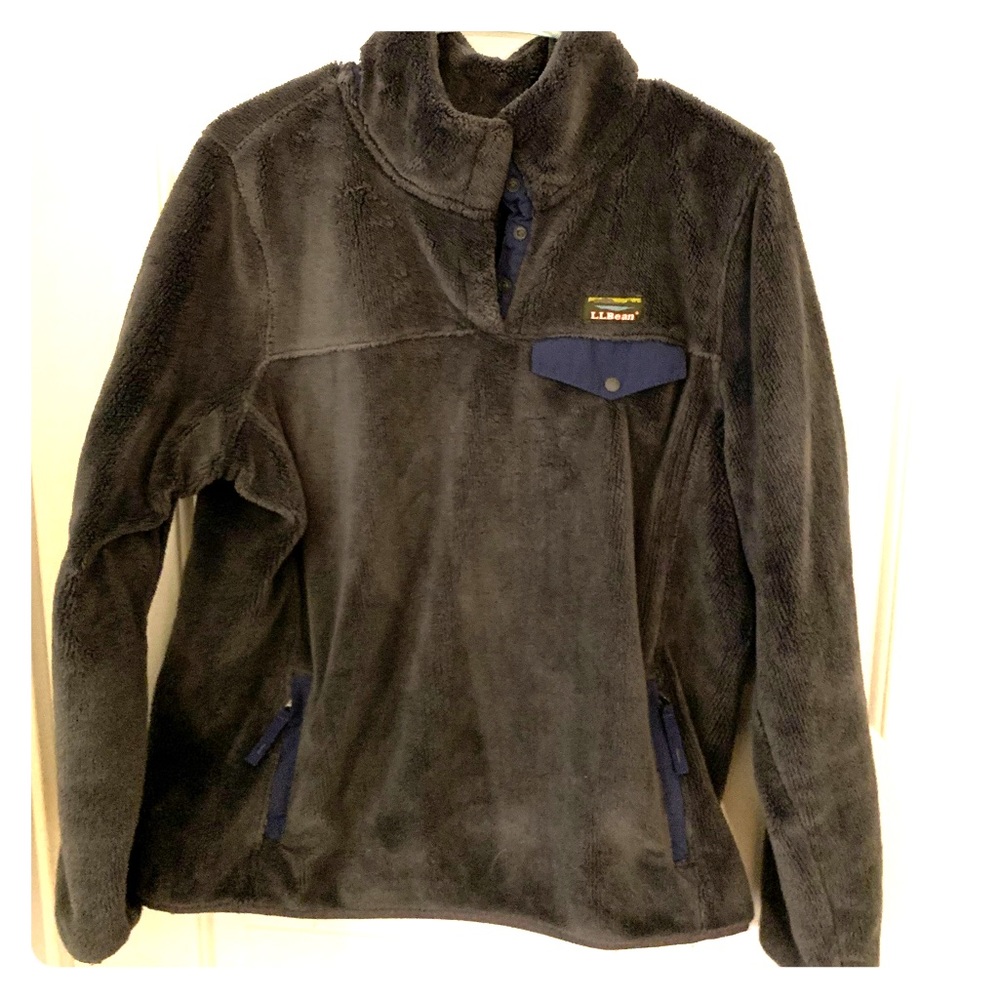 LL Bean Hi Pile fleece, teddybear fleece size L